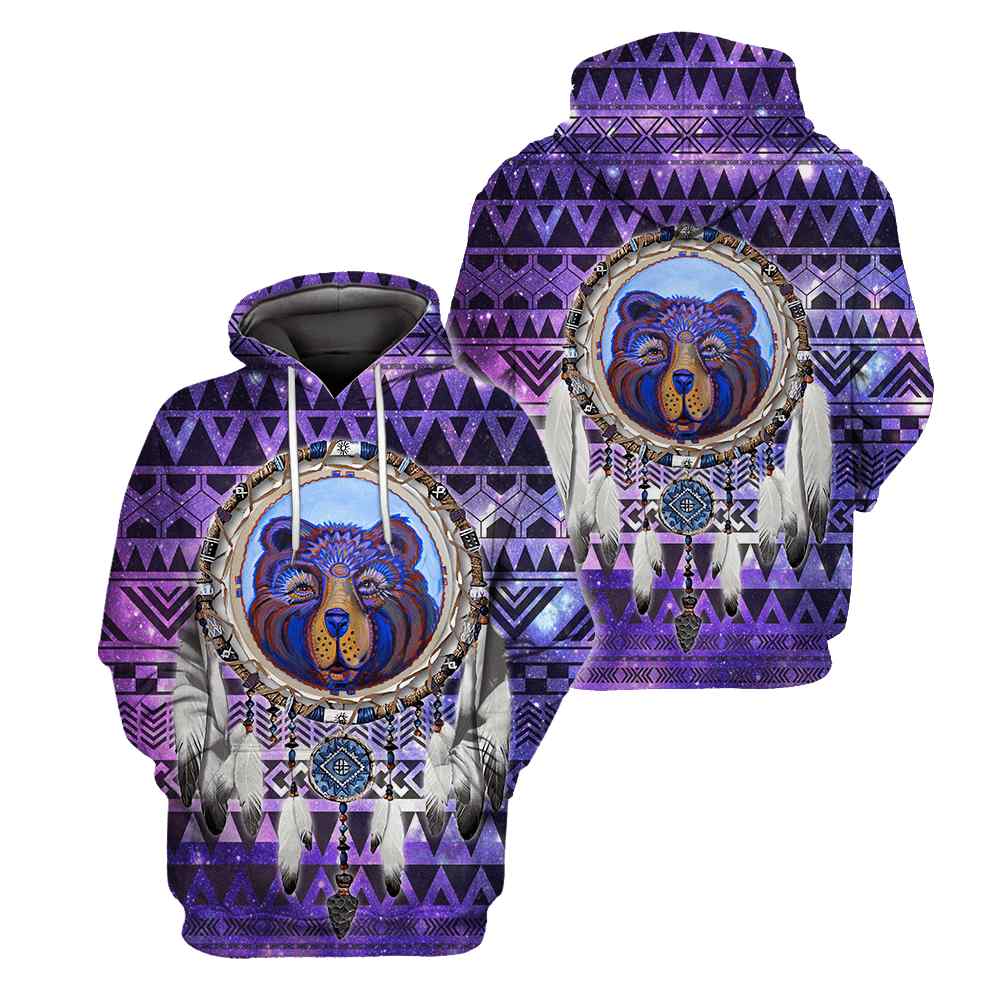 Bear Native American 3D Hoodie