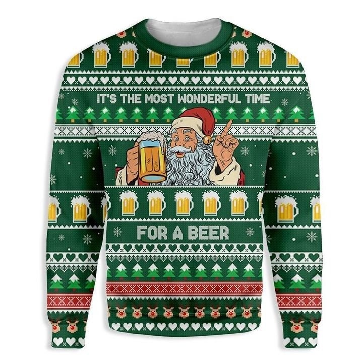 Beer Ugly Christmas Wool Knitted Sweater