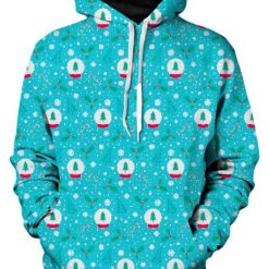 Blue Christmas Snowing Pullover And Zipped 3D Hoodie