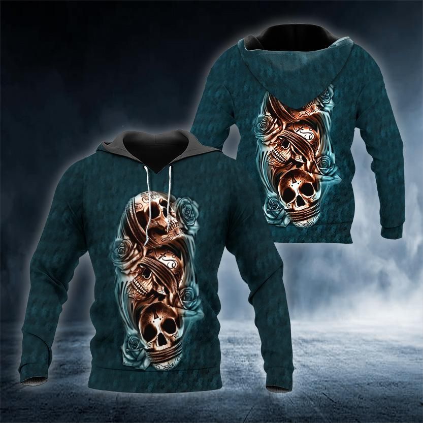 Blue Skull 3D Hoodie