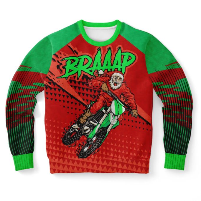 BRAAAP Funny Santa Ugly Christmas Wool Knitted Sweater