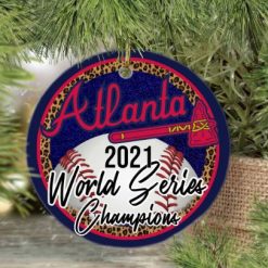 Braves World Series Baseball Christmas 2021 Ceramic Ornament