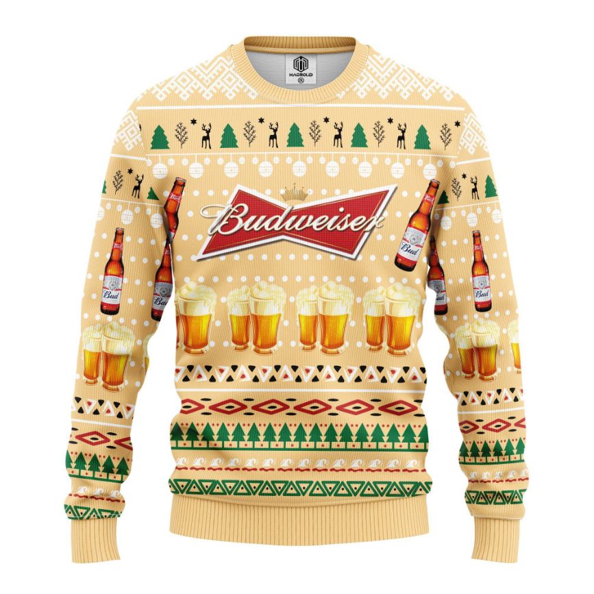 Budweiser Beer Christmas 3D Sweater