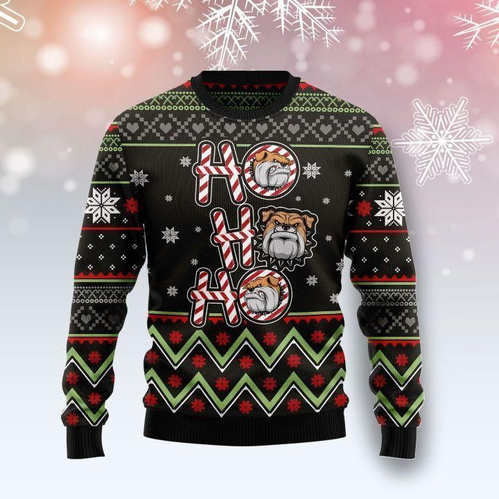 Bulldog Ho Ho Ho Xmas Ugly 3D Sweater