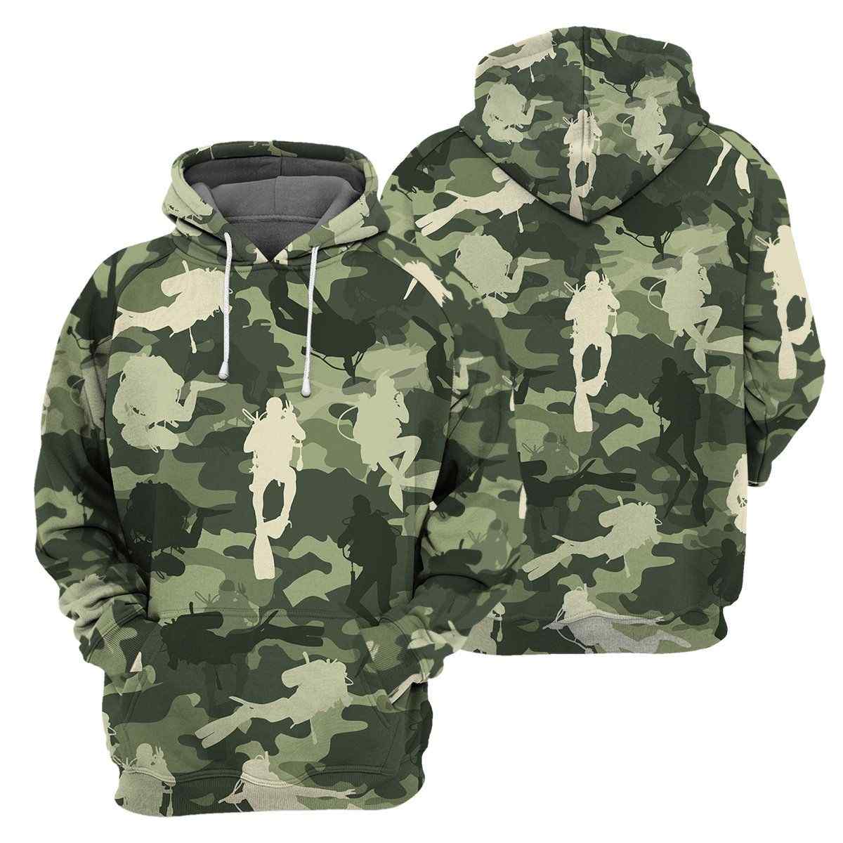 Camo Scuba Diving 3D Hoodie