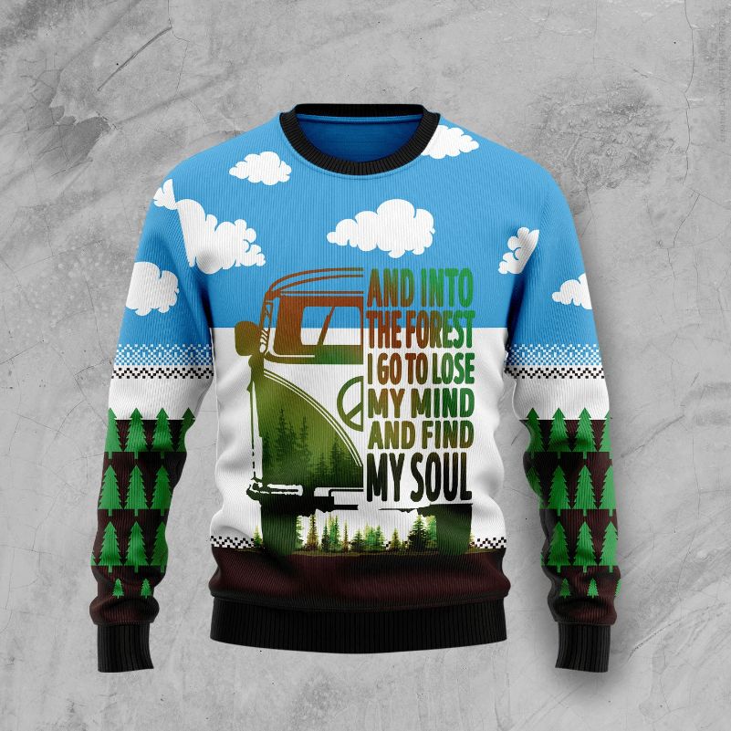 Camping Forest My Soul Xmas 3D Sweater