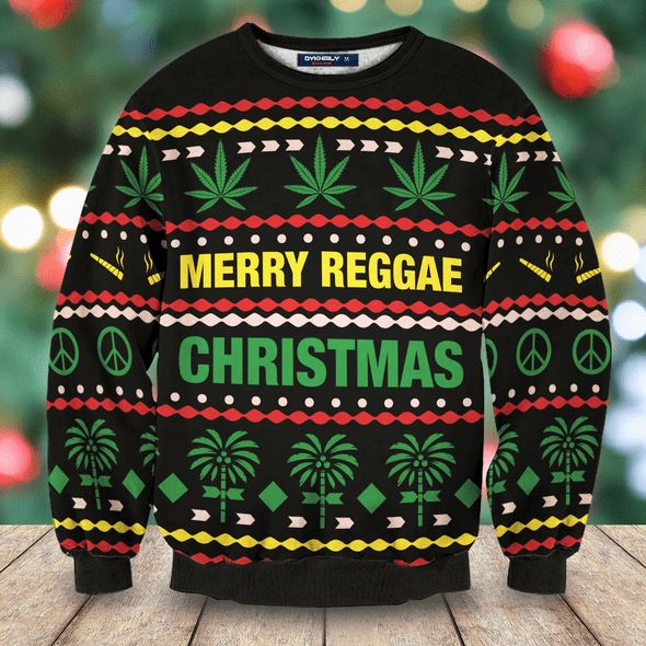 Canabis Merry Reggae 3D Christmas Sweater