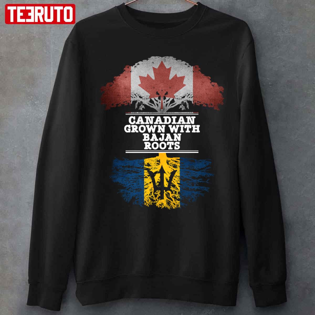 Canadian Grown With Bajan Roots Barbados Flag Unisex Sweatshirt