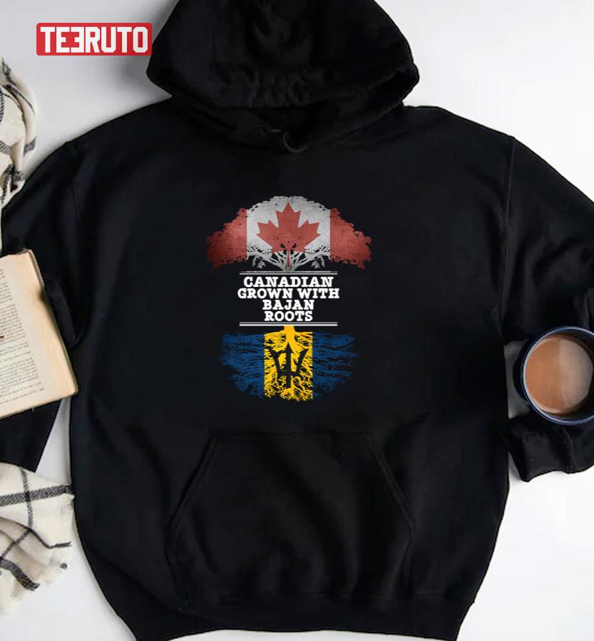 Canadian Grown With Bajan Roots Barbados Flag Unisex Sweatshirt Teeruto 