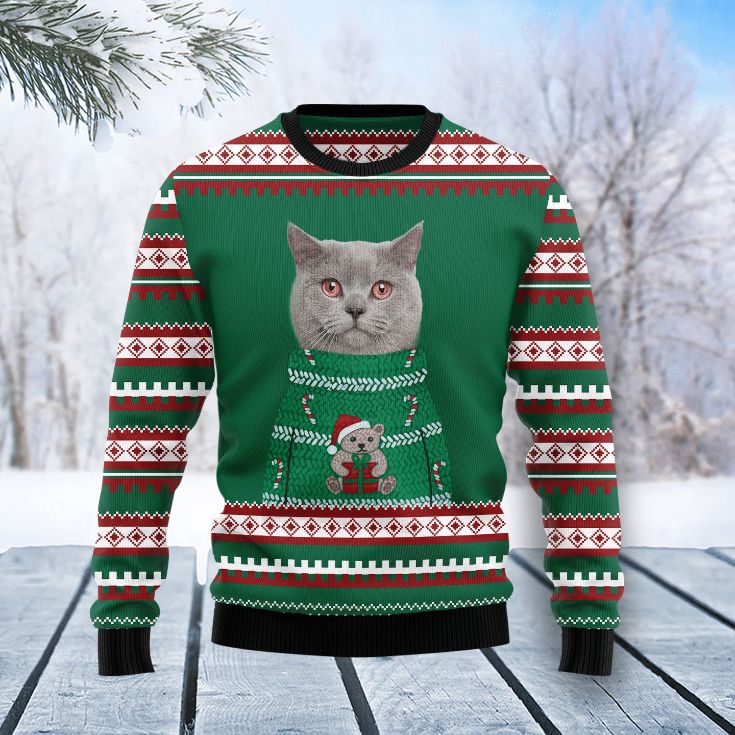 Cat Custom Face Christmas 3D Sweater