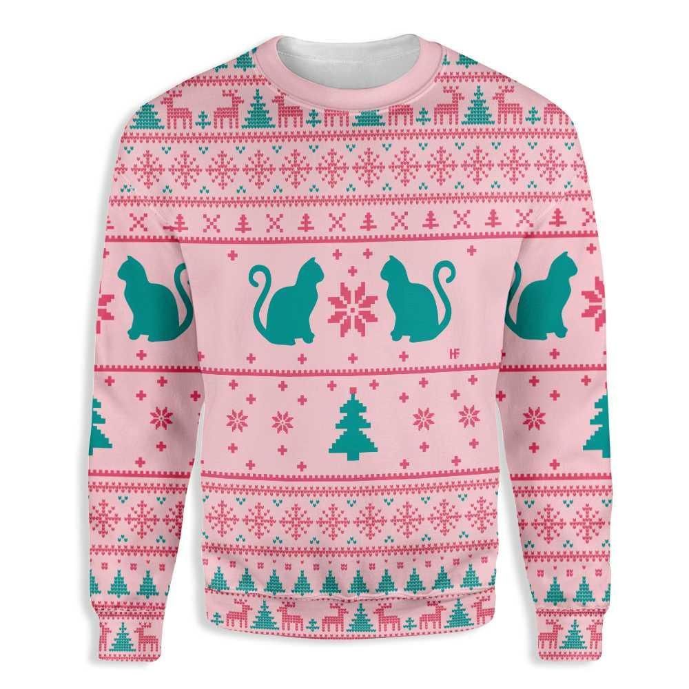 Cats Love Christmas Ugly Sweater 3D