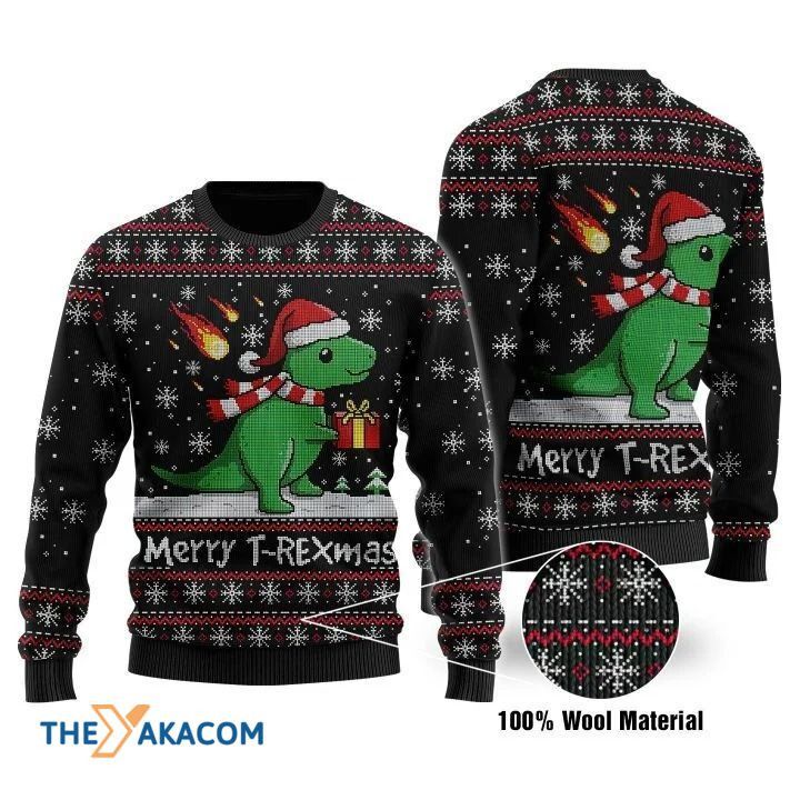 Chibi Dinosaur Mery T-Rexmas Sweater 3D Christmas