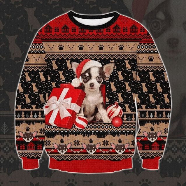 Chihuahua Ugly Christmas Sweater 3D All Over Print