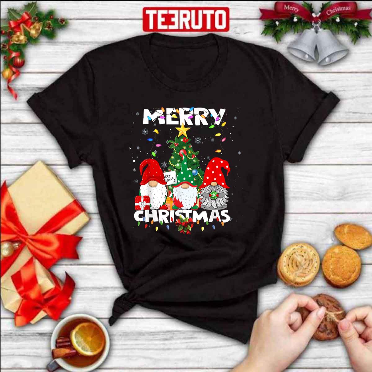 Christmas Funny Gnomes Snowing Unisex T-Shirt