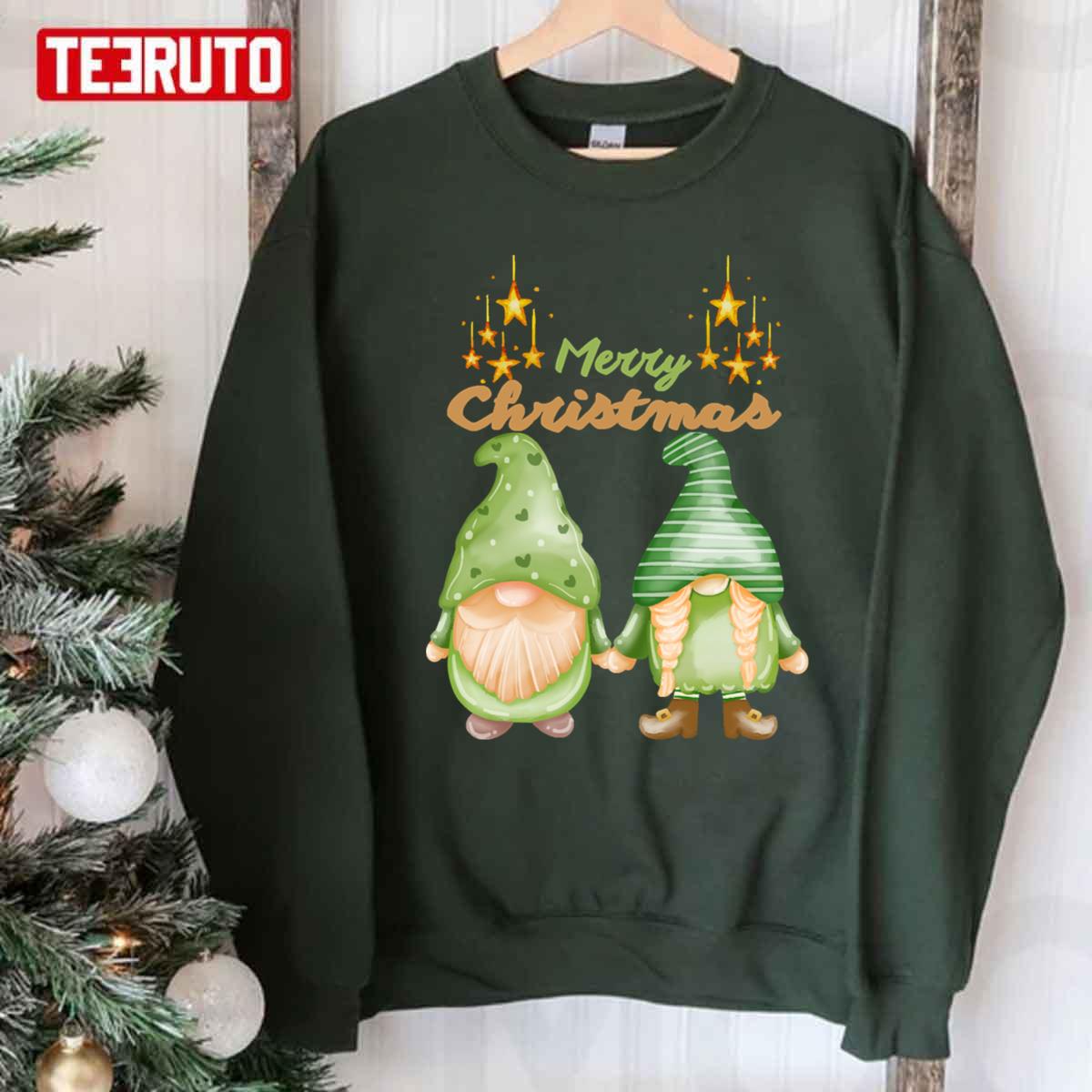 Christmas Funny Green Gnomes Unisex Sweatshirt