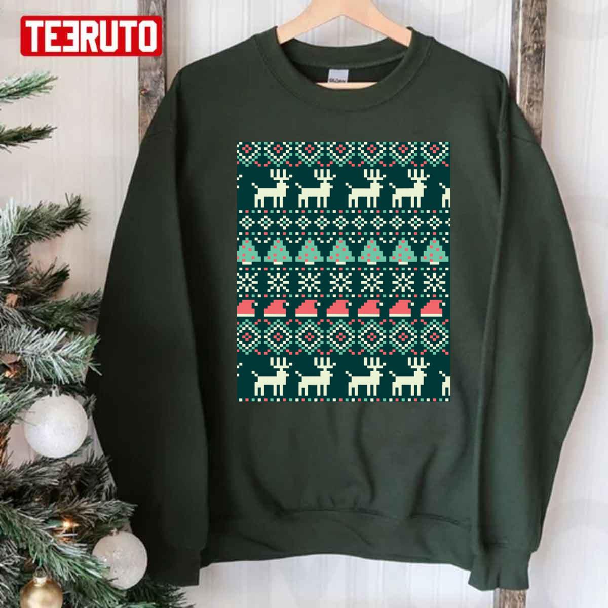 Christmas Green Ugly Pattern Unisex Sweatshirt