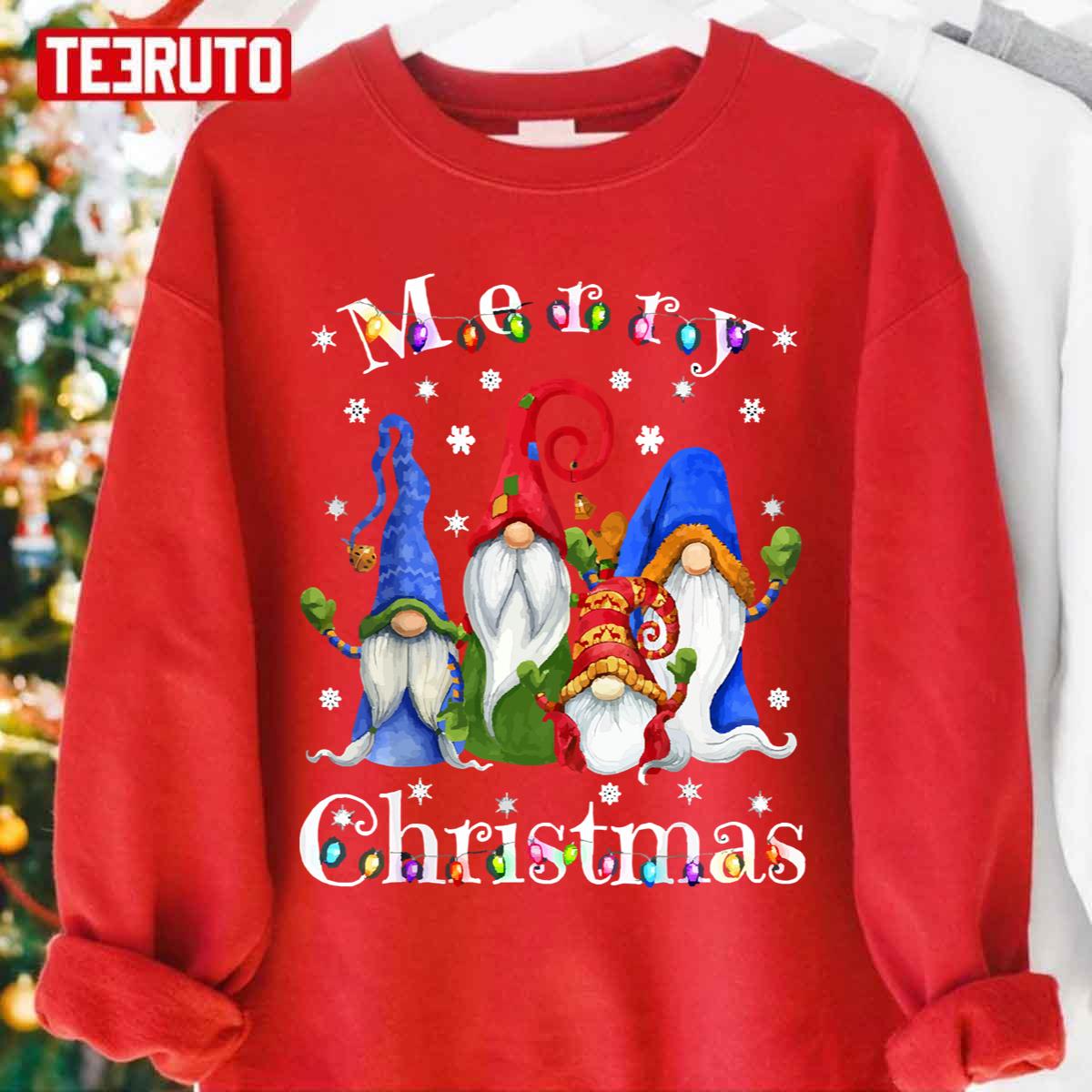Christmas Lights Funny Gnomes Unisex Sweatshirt