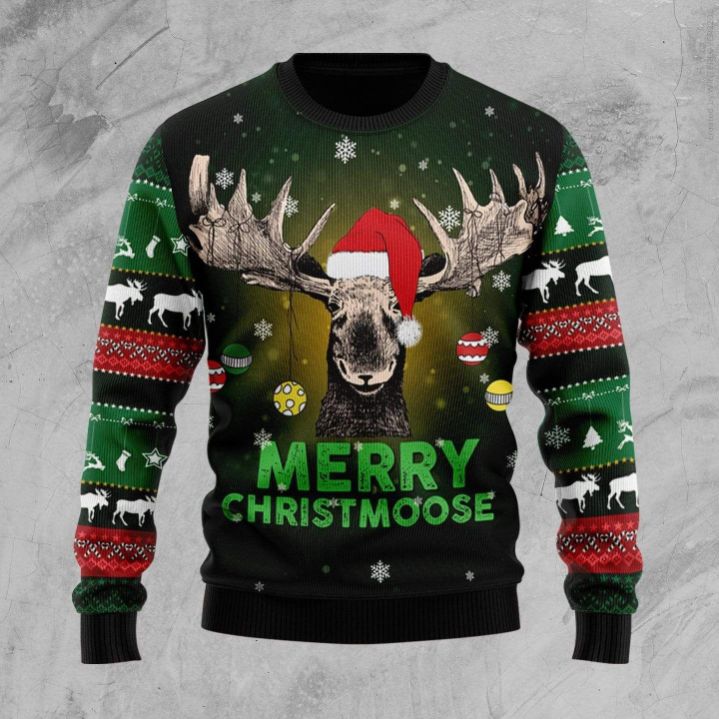 Christmas Merry Christmoose Sweater 3D