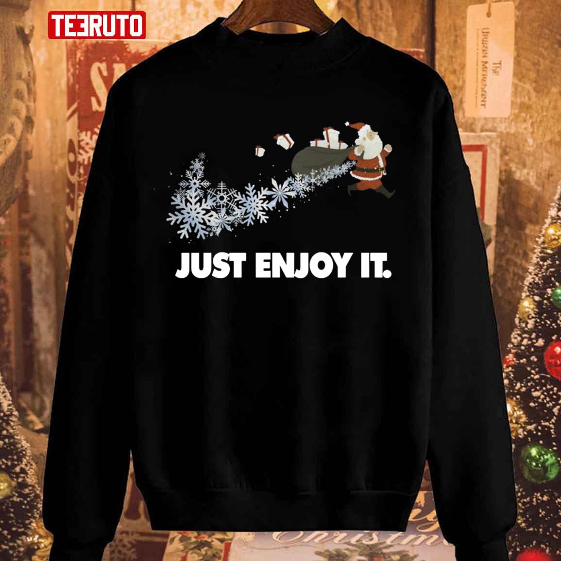 Christmas Nike Santa Claus Just Enjoy It Unisex T-Shirt