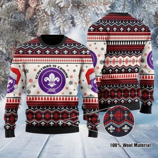 Christmas Patterns Scoutmas Is Coming 3D Sweater