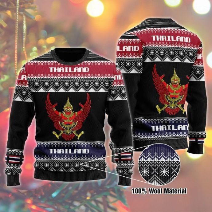 Christmas Patterns Thailand 3D Symbol Sweater