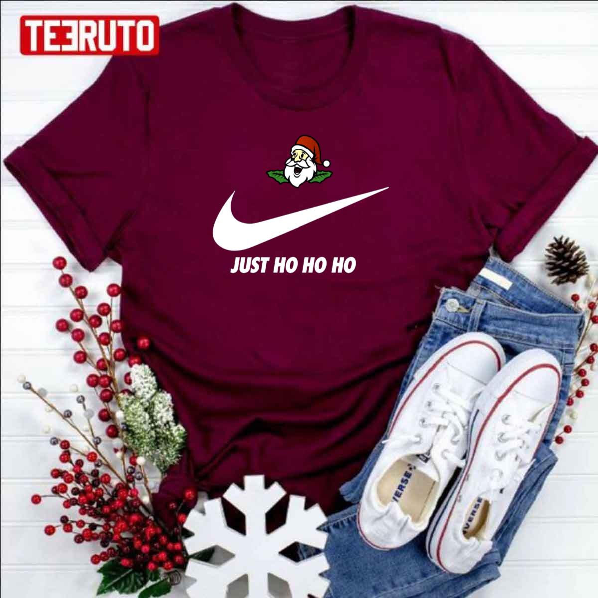 Christmas Santa Claus Nike Swoosh Just Hohoho Unisex T-Shirt