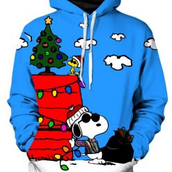 Christmas Snoopy Funny Pullover And Zipped 3D Hoodie