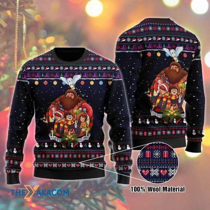 Christmas Sweater 3D Patterns And Big Man With Child Play Together ...