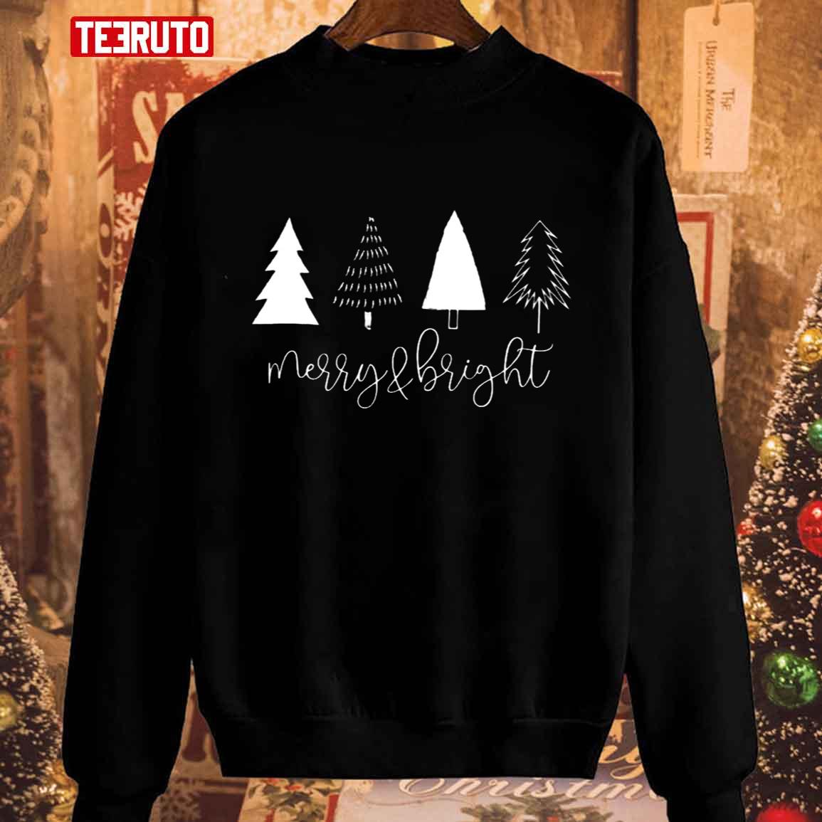 Christmas Trees Merry & Bright Cute Holiday Unisex Sweatshirt