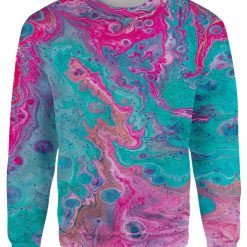 Cotton Candy Paint Swirls Xmas 3D Sweater