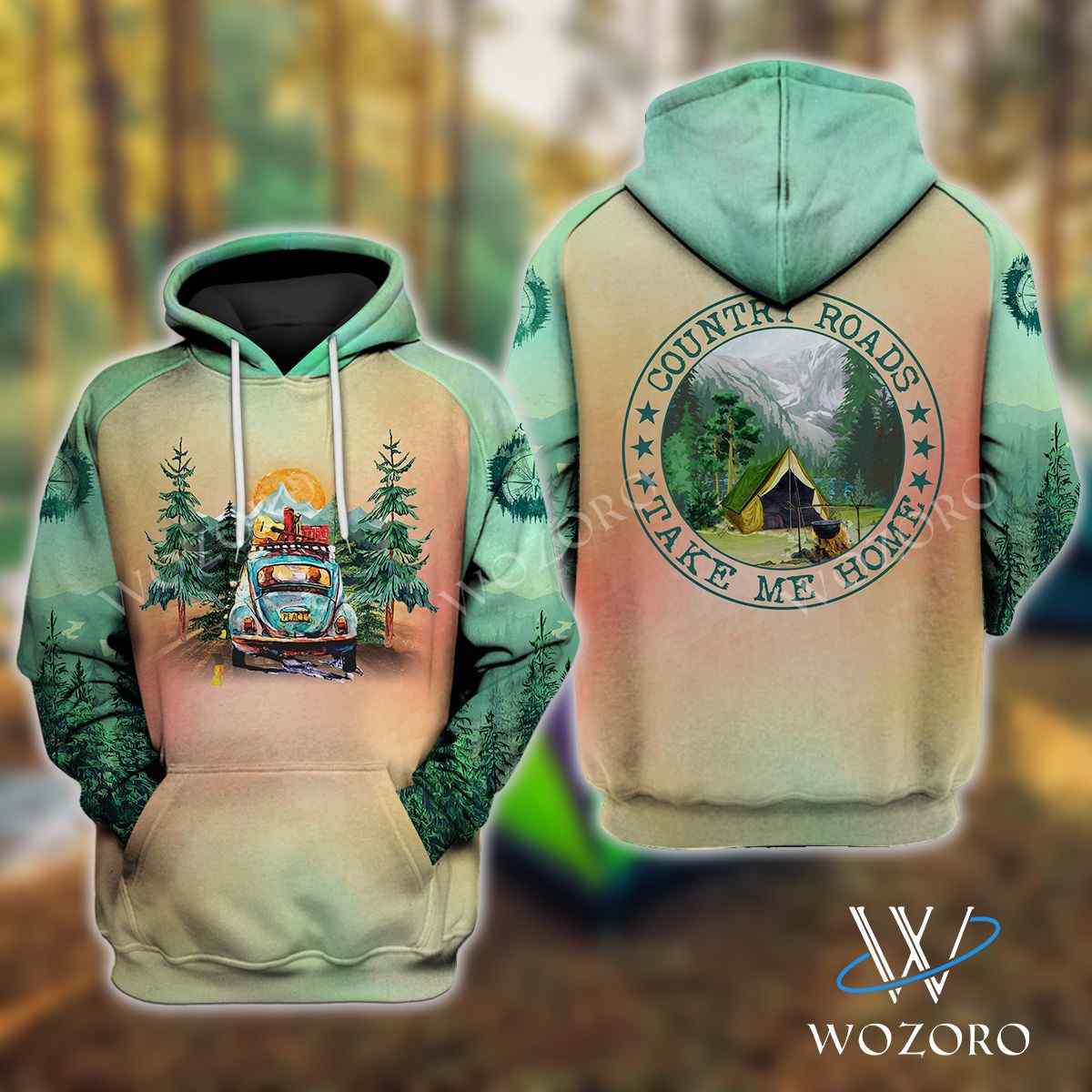 Country Roads Take Me Home Car Camping 3D Hoodie