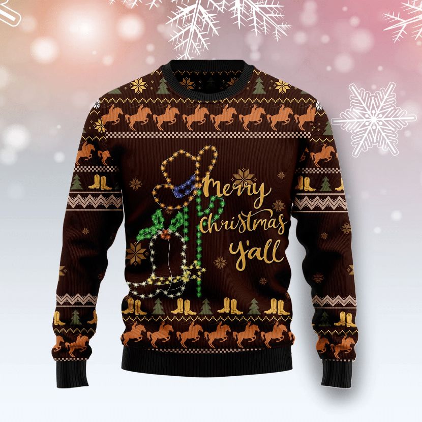 Cowboy Boots Christmas 3D Sweater