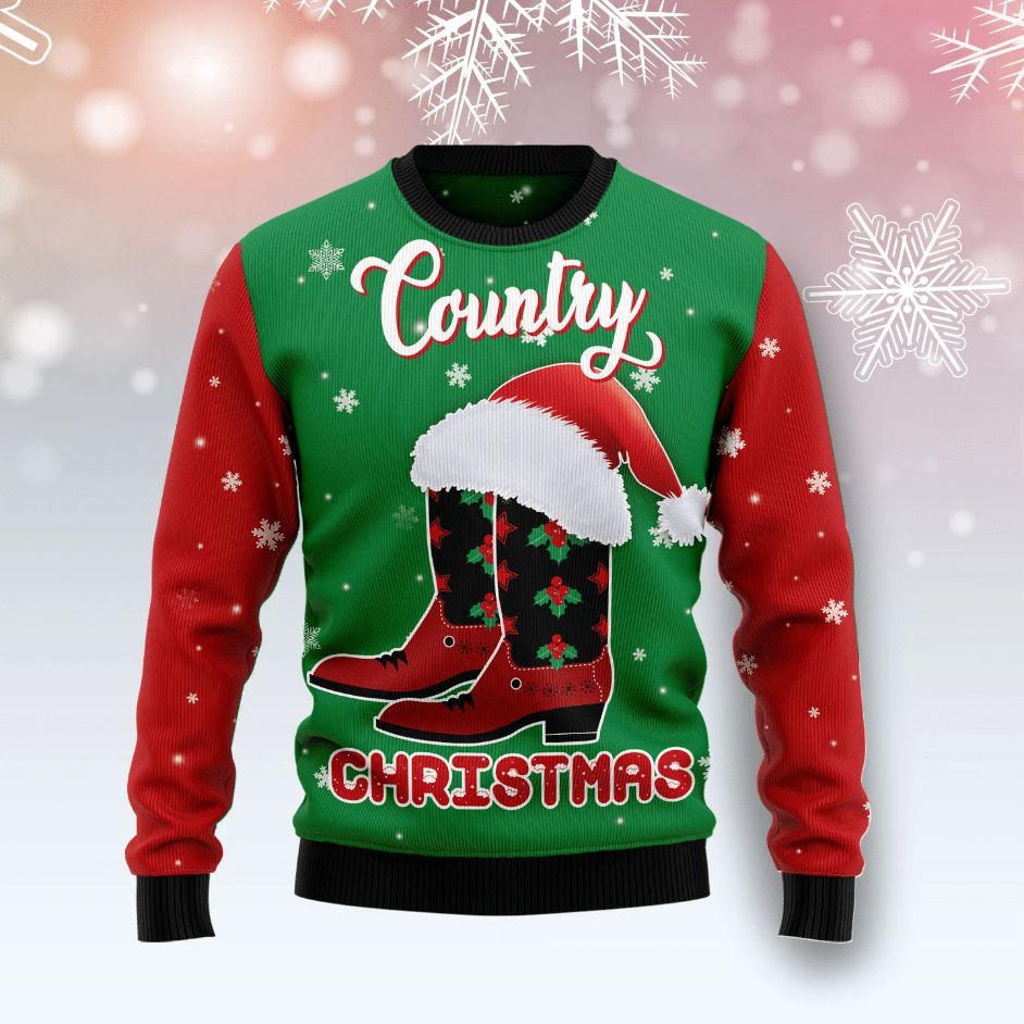 Cowgirl Country Christmas 3D Sweater