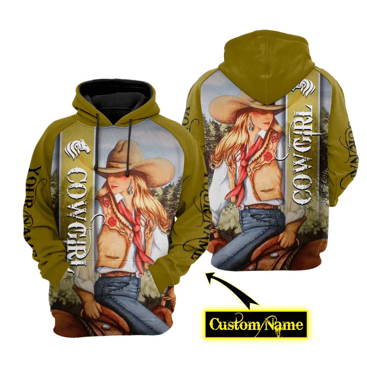 Cowgirl Customize 3D Hoodie