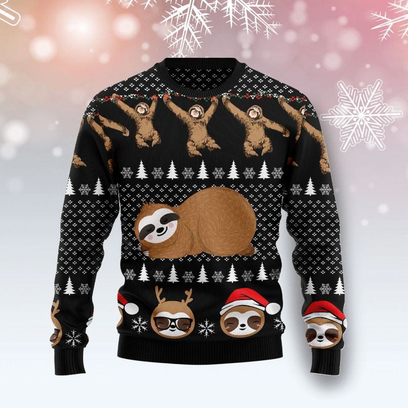 Crazy Sloth 3D Sweater Xmas