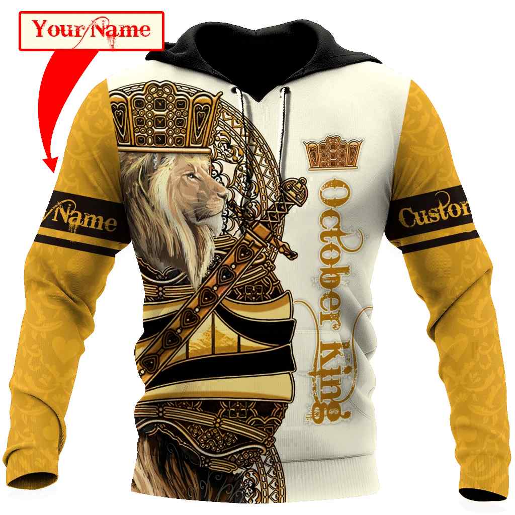 Custom Name Birth Month King 3D Hoodie