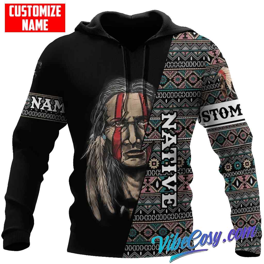 Customized Name Native American 3D Hoodie