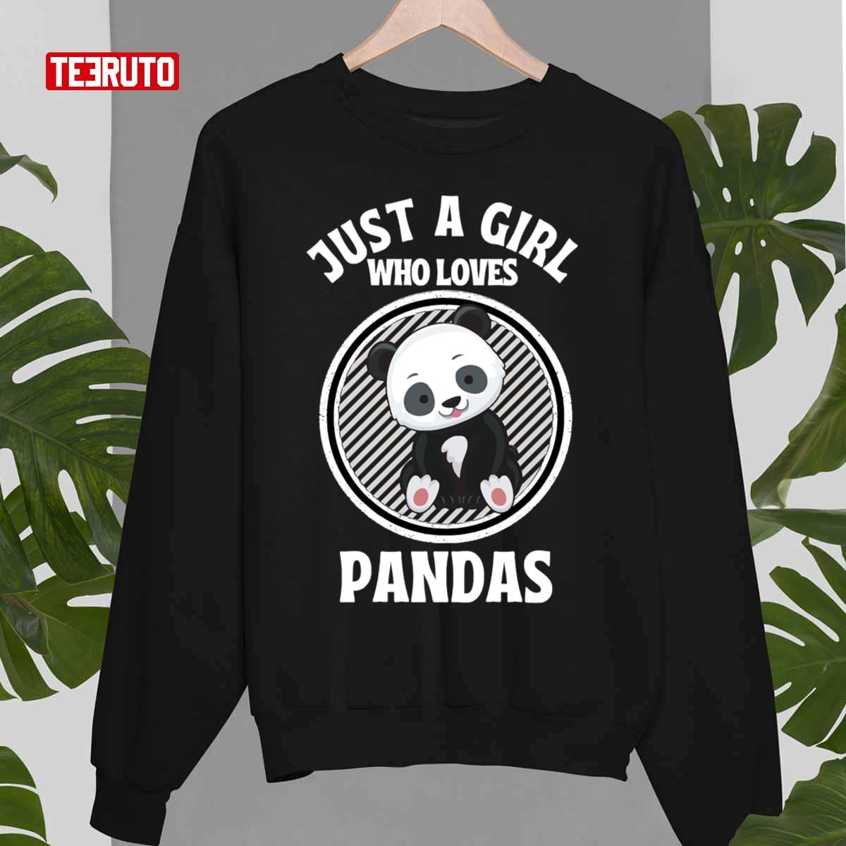 Cute Just A Girl Who Loves Pandas Unisex T-Shirt