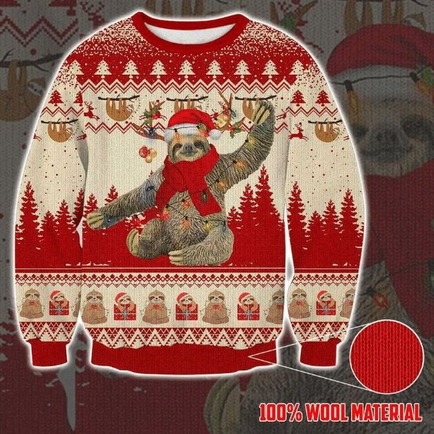 Cute Sloth Ugly Christmas Sweater 3D All Over Print