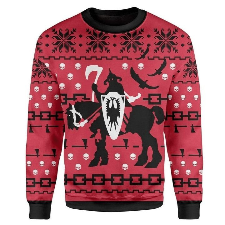 Death Dealer Riding Horse Xmas Sweater 3D