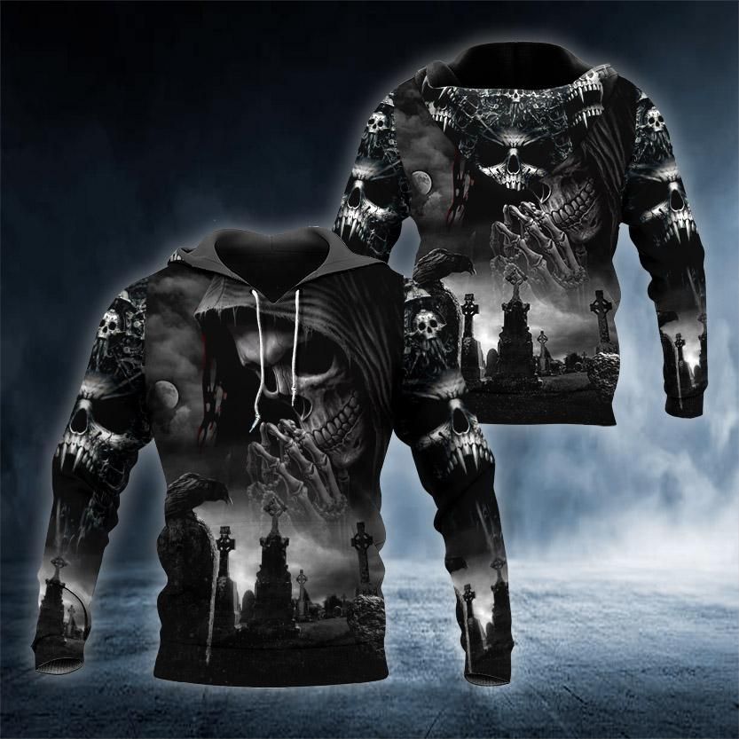 Death Night Pray Skull 3D Hoodie