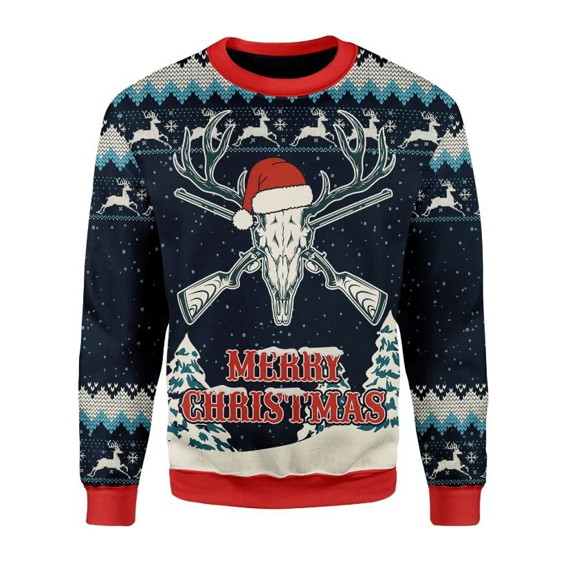 Deer Hunting Ugly Christmas Sweater 3D All Over Print