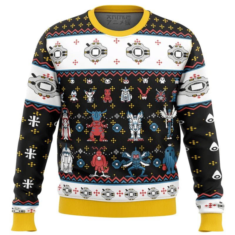 Digimon Sprites Sweater 3D Xmas