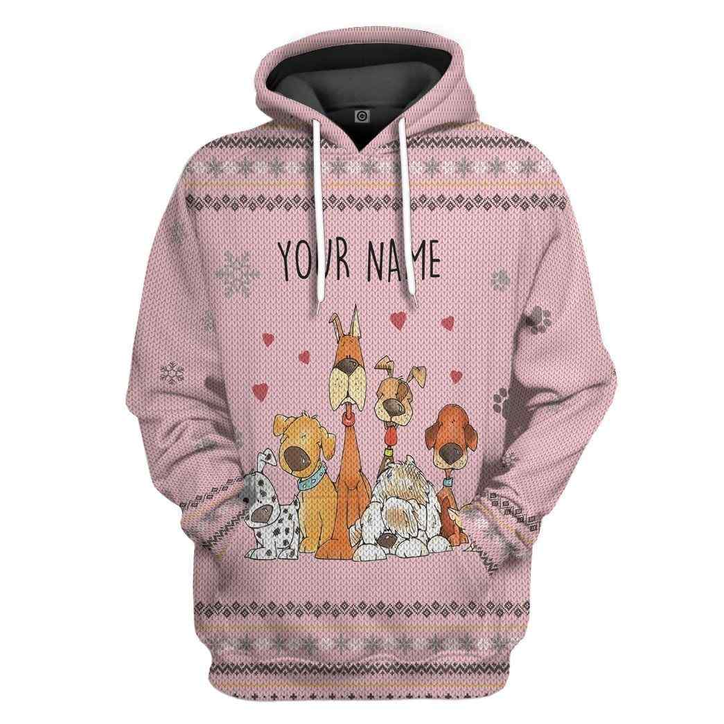 Dogs Make Me Happy Custom Name 3D Hoodie