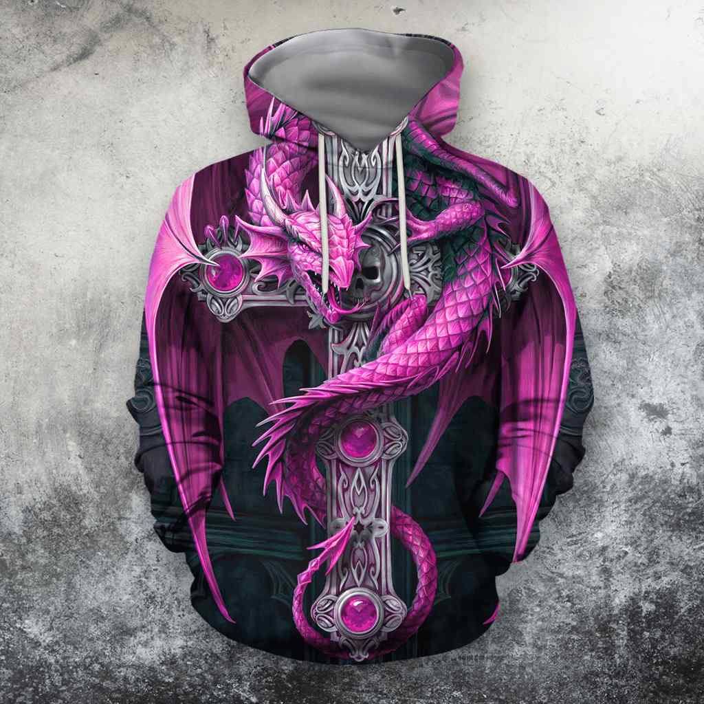 Dragon Pink 3D Hoodie