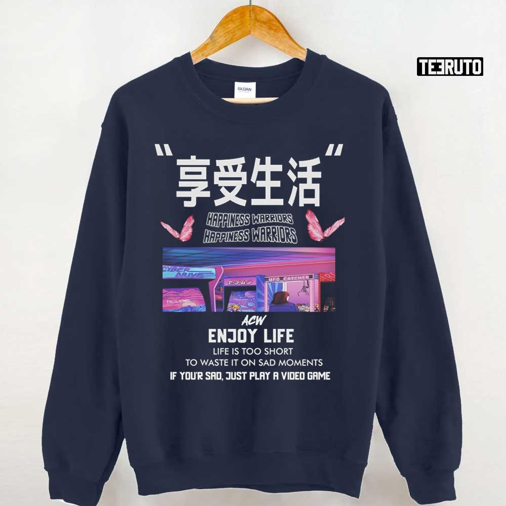 Enjoy Life Happiness 90s Japanese Style Anime Unisex Sweatshirt