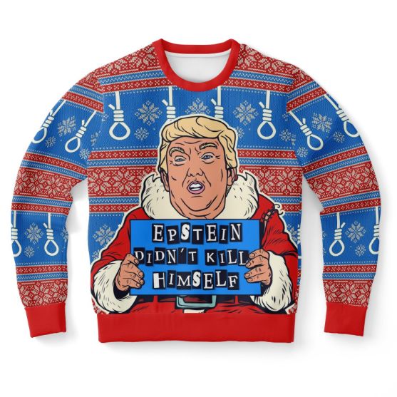 Epstein Didn’t Kill Himself Ugly Christmas Trump Wool Knitted Sweater