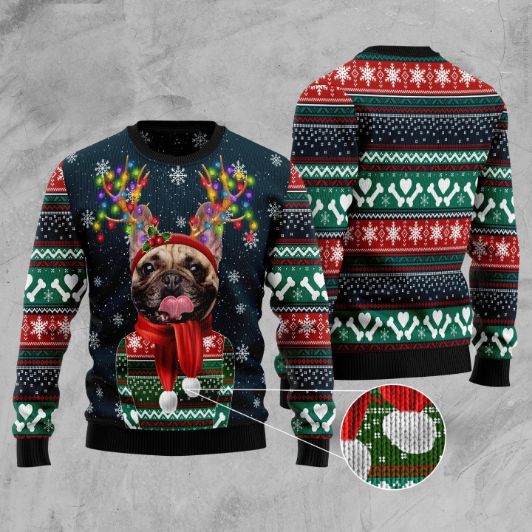 French Bulldog Christmas Wool Knitted Sweater