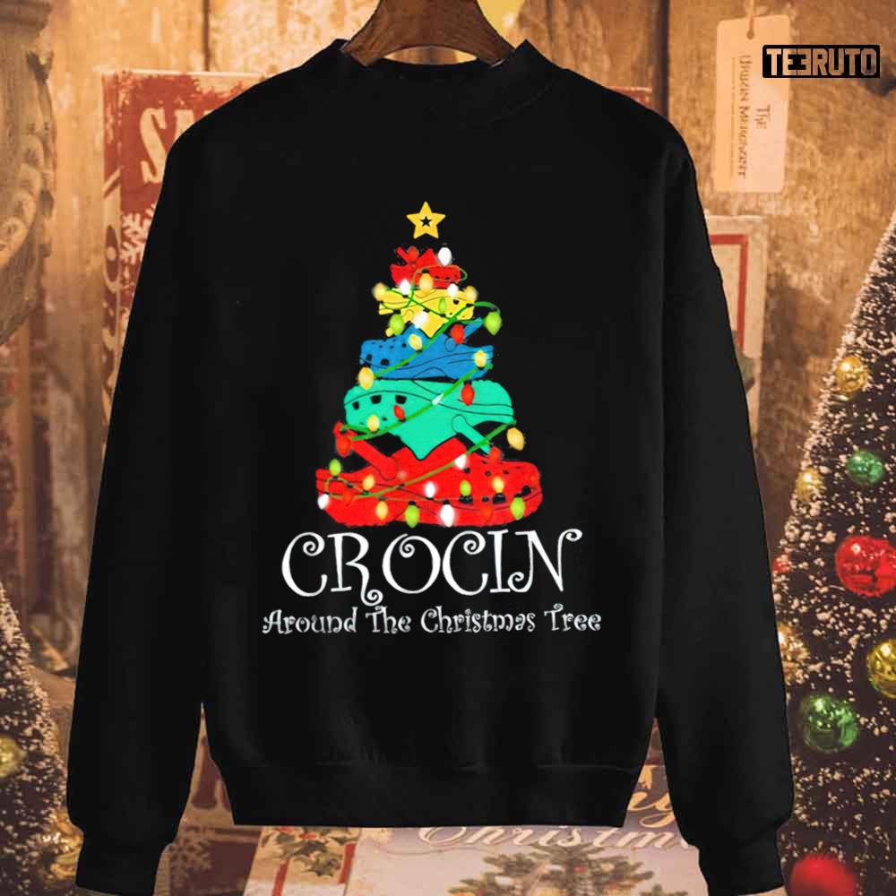 Funny Best Crocin Around The Christmas Tree Unisex T-Shirt Sweatshirt