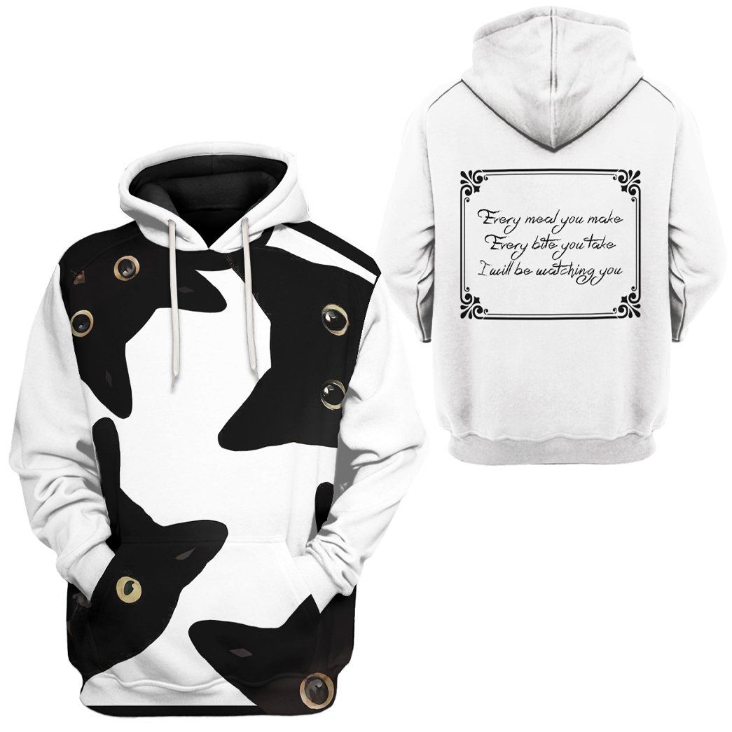 Funny Stealthy Black Cat Personalized 3D Hoodie